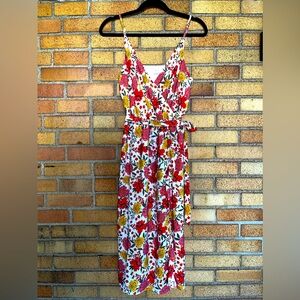 LOFT Outlet Floral Mock Wrap Dress